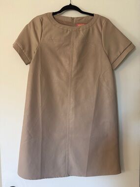 THML Taupe Mini A-Line Short Sleeve Dress